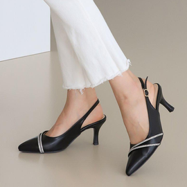 [GIRLS GOOB] Women's Comfortable High Heels, Dress Pointed Toe Stiletto, Pumps, Sandal, Synthetic Leather - Made in KOREA